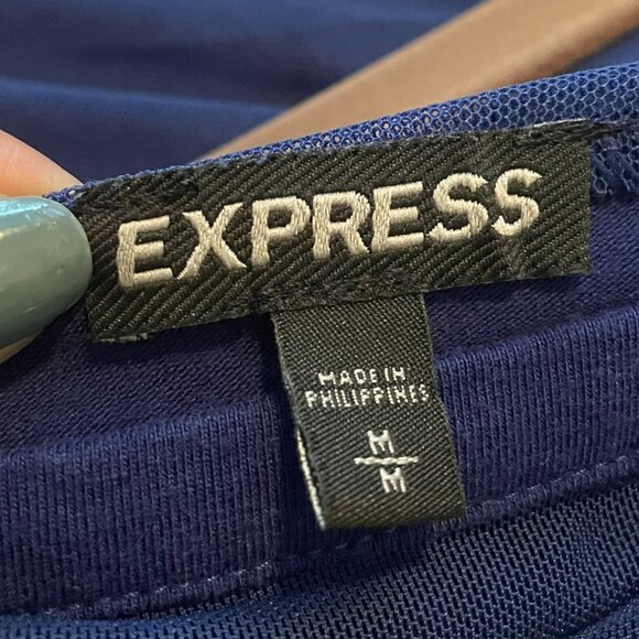 Express navy blue mesh heart-shaped tank - Picture 7 of 7